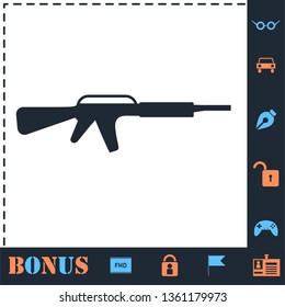 Assault carbine. Perfect icon with bonus simple icons