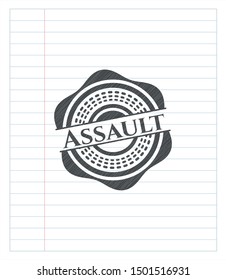 Assault draw with pencil effect. Vector Illustration. Detailed.