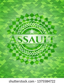 Assault green mosaic emblem