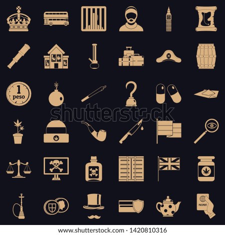 Assault icons set. Simple set of 36 assault vector icons for web for any design