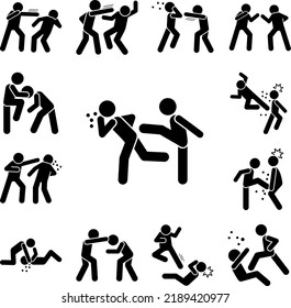 3,375 Man figure silhouette fight Images, Stock Photos & Vectors ...