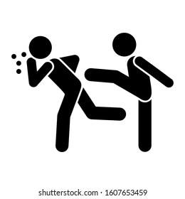 Assault men blood icon. Simple pictogram of fighting icons for ui and ux, website or mobile application