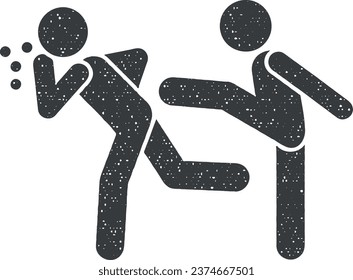 Ilustración vectorial del icono de sangre de los hombres de asalto en estilo de sello