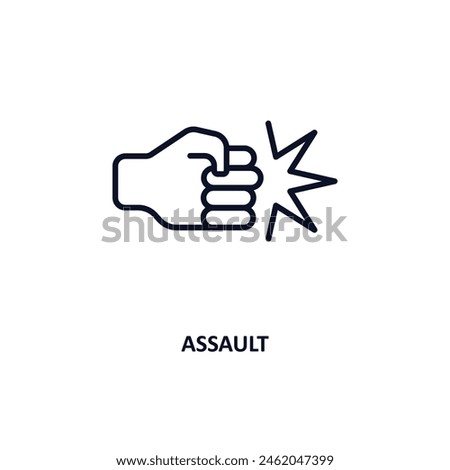 assault outline icon. Thin line icon from army and war collection. Editable vector isolated on white background