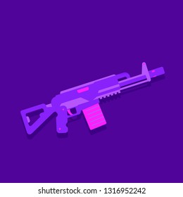 assault rifle, automatic gun in vivid color
