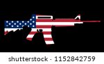 assault rifle and flag