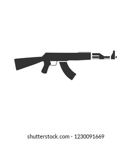 Assault rifle. Icon Flat