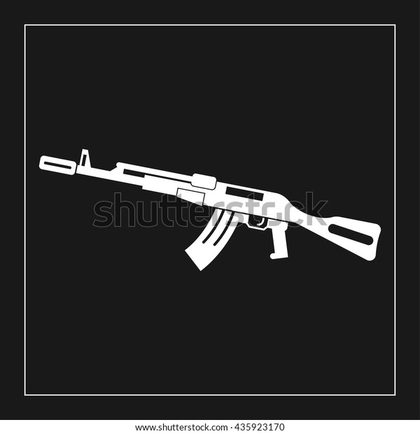 Assault Rifle Icon Kalashnikov Gun Sign Stock Vector (Royalty Free ...