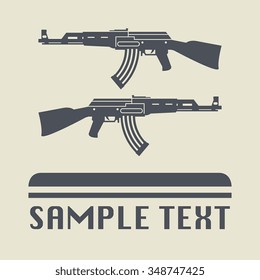 Assault rifle icon or sign, vector illustration