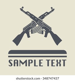 Assault rifle icon or sign, vector illustration
