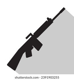 icono de rifle de asalto, arma simple, ilustración vectorial 