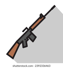 assault rifle icon, simple weapon, vector illustration 