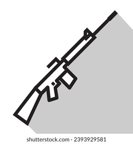 assault rifle icon, simple weapon, vector illustration 