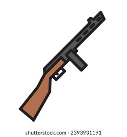 assault rifle icon, simple weapon, vector illustration 