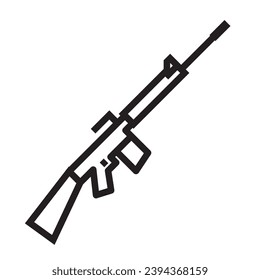 icono de rifle de asalto, arma simple, ilustración vectorial 