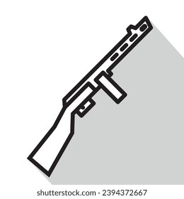 assault rifle icon, simple weapon, vector illustration 