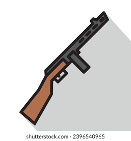assault rifle icon, simple weapon, vector illustration 