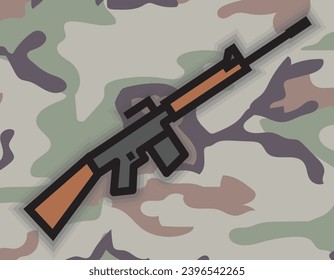 assault rifle icon, simple weapon, vector illustration 