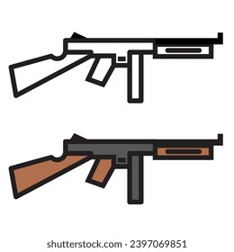 assault rifle icon, simple weapon, vector illustration 