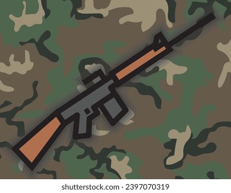 icono de rifle de asalto, arma simple, ilustración vectorial 