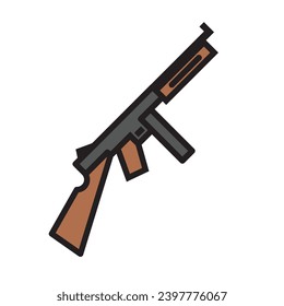 assault rifle icon, simple weapon, vector illustration 