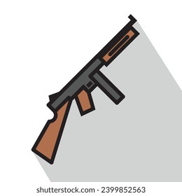 assault rifle icon, simple weapon, vector illustration 