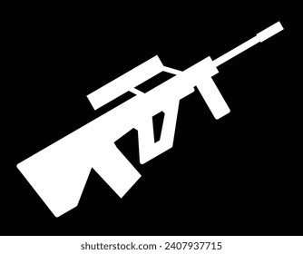 assault rifle icon, simple weapon, vector illustration 
