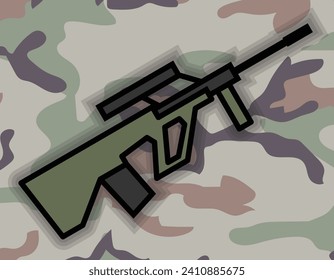 assault rifle icon, simple weapon, vector illustration 