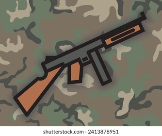 assault rifle icon, simple weapon, vector illustration 