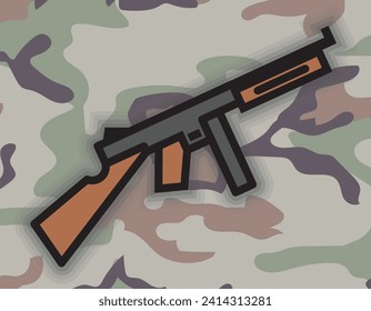 assault rifle icon, simple weapon, vector illustration 