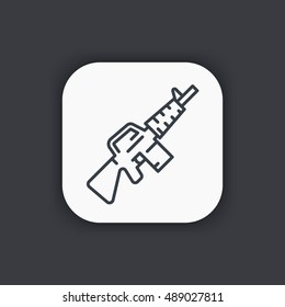 assault rifle line icon