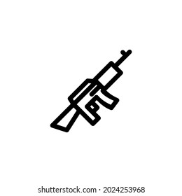 Assault Rifle Monoline Icon Logo for Graphic Design