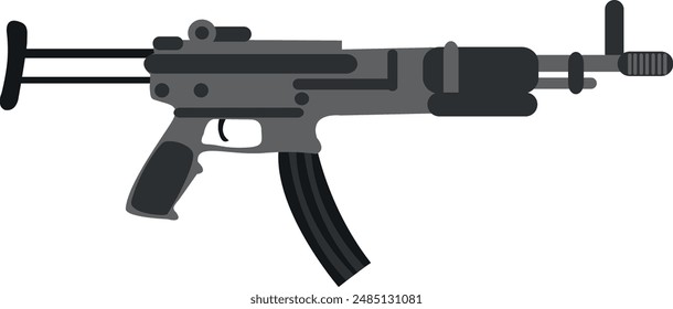 Fusil de asalto MP-5 Ilustración vectorial. Dibujo de armas