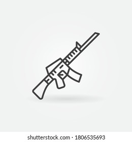 Assault Rifle outline vector concept icon or design element