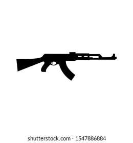 rifle de asalto con el logotipo del ámbito