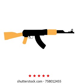 Assault rifle set icon . Flat style .