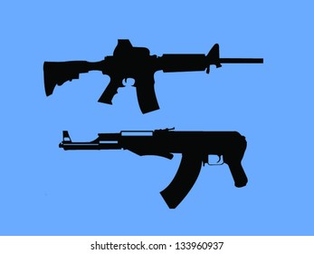 Assault Rifle Silhouettes