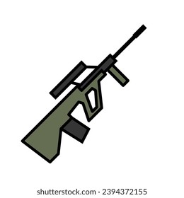 assault rifle simple icon, vector illustration 