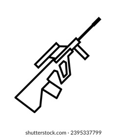 assault rifle simple icon, vector illustration 