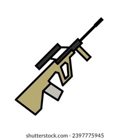 Sturmgewehr einfache Symbol, Vektorgrafik 