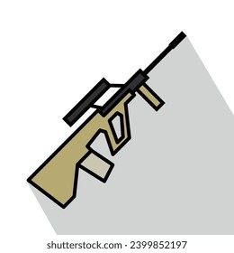 assault rifle simple icon, vector illustration 
