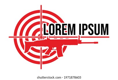 Assault Rifle Target Vector Image Illustration 