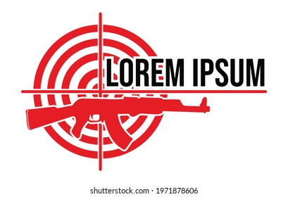 Assault Rifle Target Vector Image Illustration 