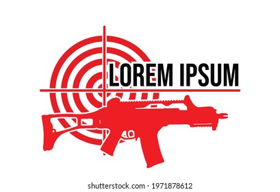 Assault Rifle Target Vector Image Illustration 