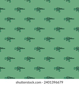 Assault Rifle Vektor-Konzept farbige nahtlose Muster. Automatischer, kreativer Hintergrund