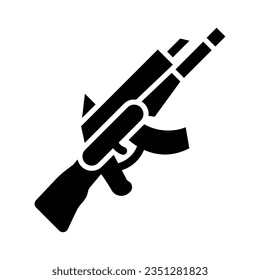 Icono De Glifo Del Vector Del Rifle De Asalto Para Uso Personal Y Comercial.
