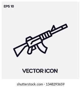 Assault rifle vector icon illustration. Perfect assault rifle symbol icon. Premium quality.