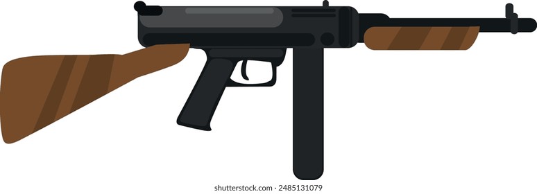 Ilustración vectorial de rifle de asalto. Dibujo de armas