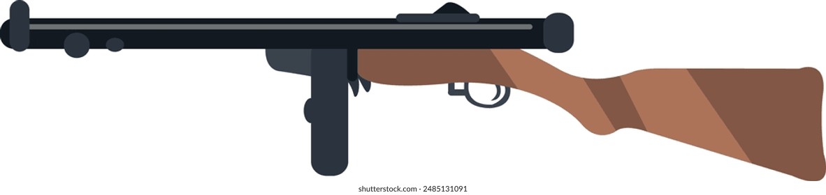 Ilustración vectorial de rifle de asalto. Dibujo de armas