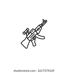 Assault Rifle vector line icon icons design